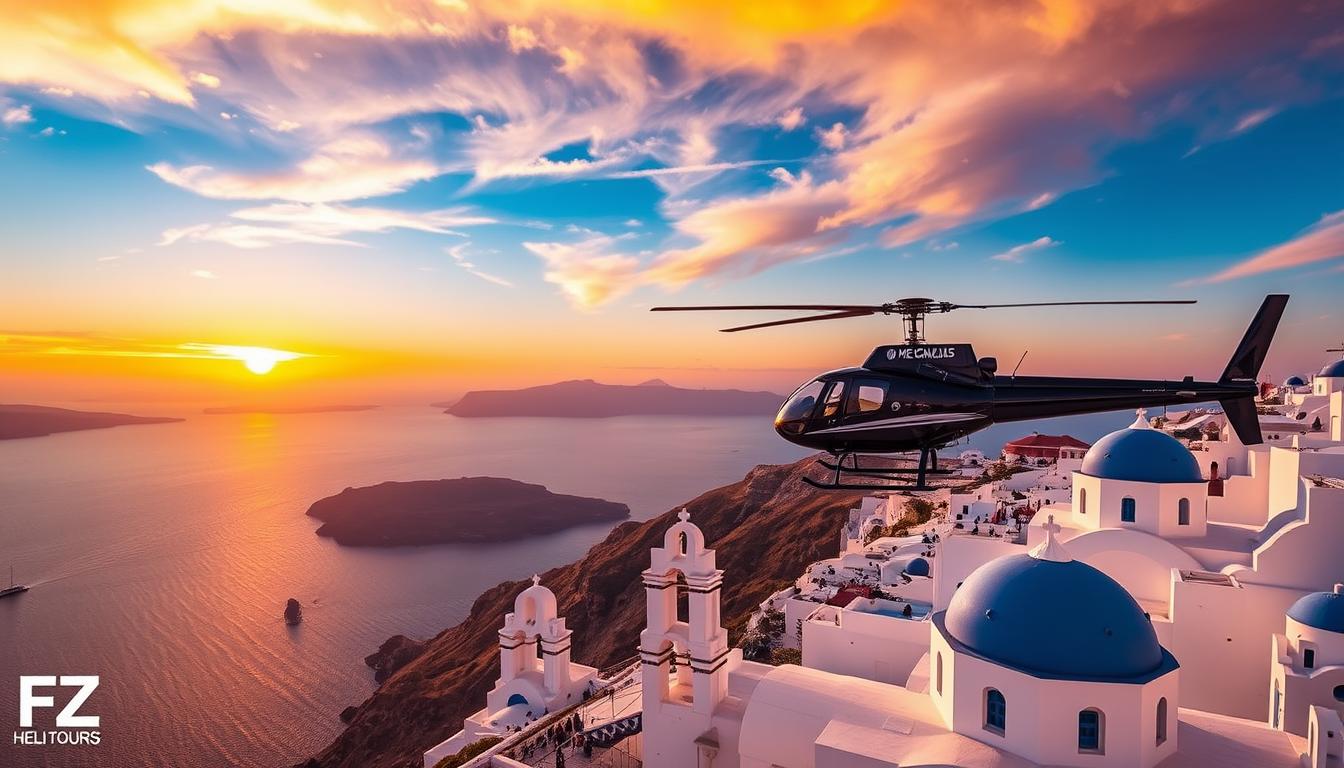 Experience a Helicopter Tour in Santorini, Greece