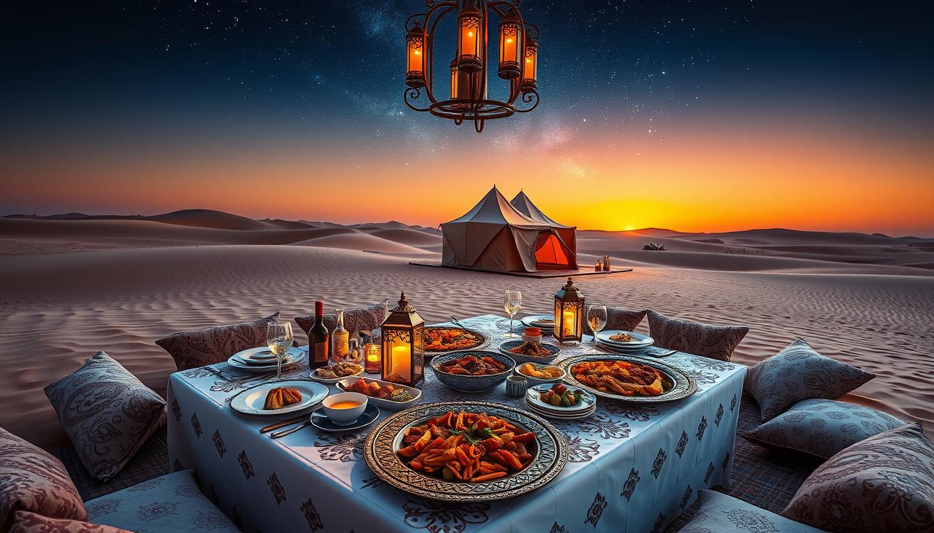 Dubai desert dining, unique restaurants Dubai, desert experiences Dubai