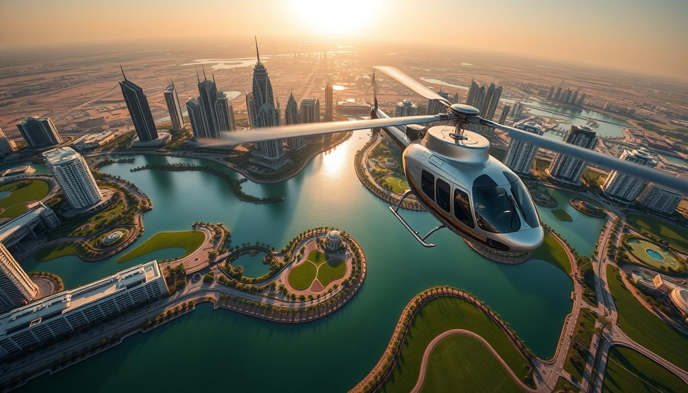 Helicopter Ride Booking Service Near The Springs Dubai | FZ Heli Tours