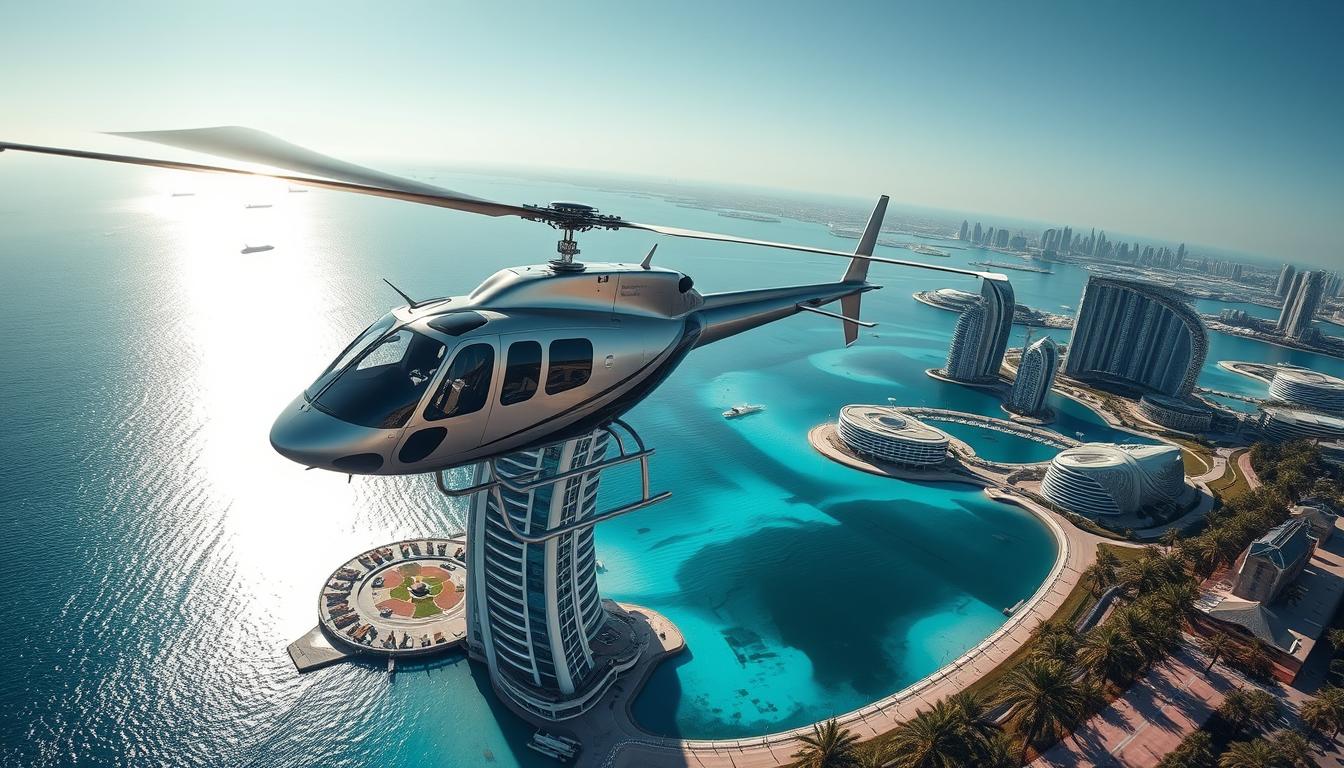 Airport to Palm Jumeirah by Helicopter in Dubai